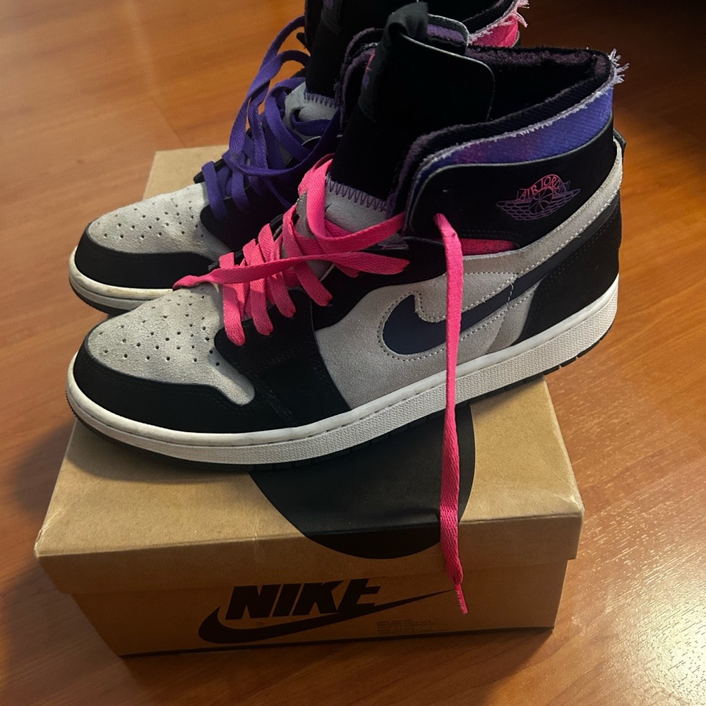 Nike Air Jordan 1 High - Black, Gray, Purple & Pink Accents (Women)